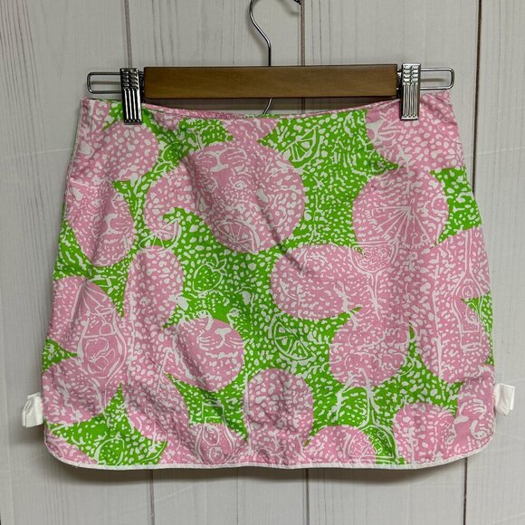 Lilly Pulitzer Cosette Skort – Limeade “Cheat Ya” – Size 00 – EUC – Bow Hem - Picture 1 of 11